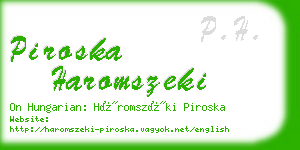 piroska haromszeki business card